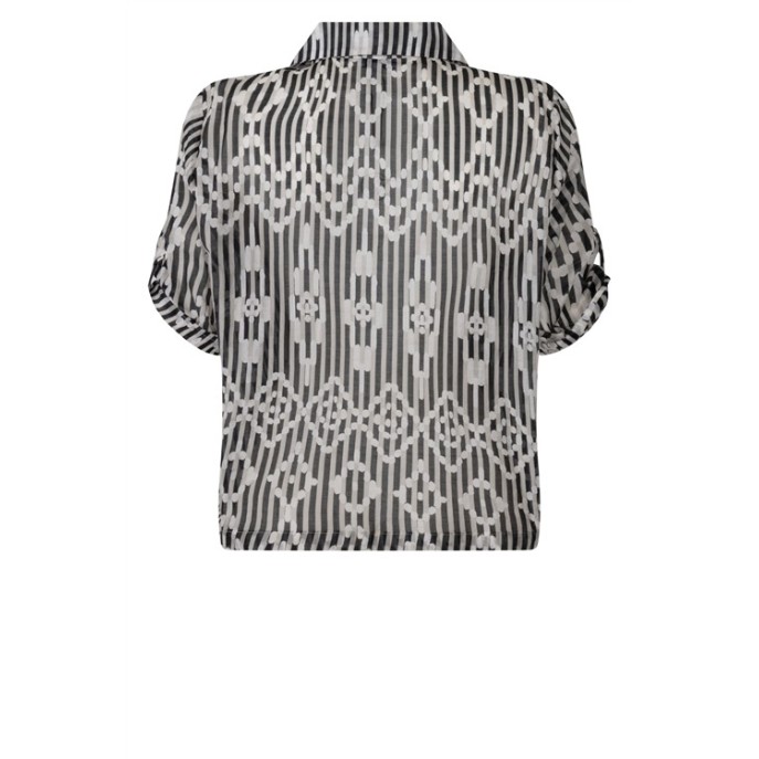 ZOSO Blouse Isa Zwart Zand Ecru ZOSO Blouse Isa Zwart Zand Ecru